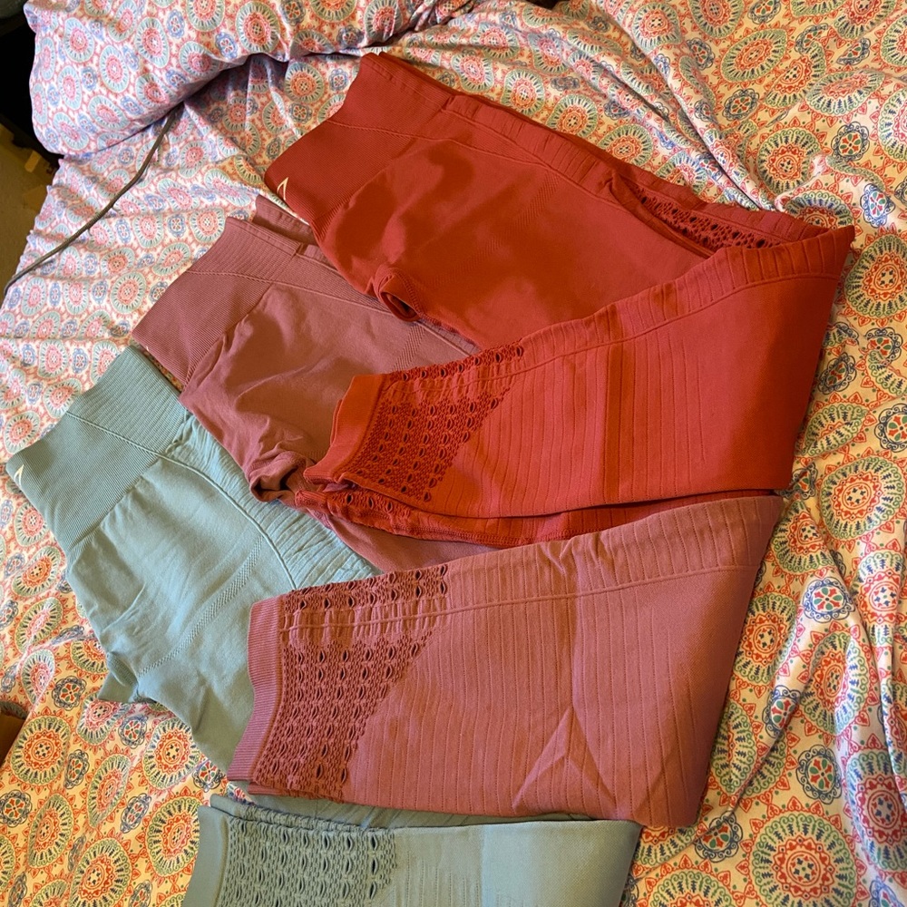 3 set of Gymshark seamless energy leggings